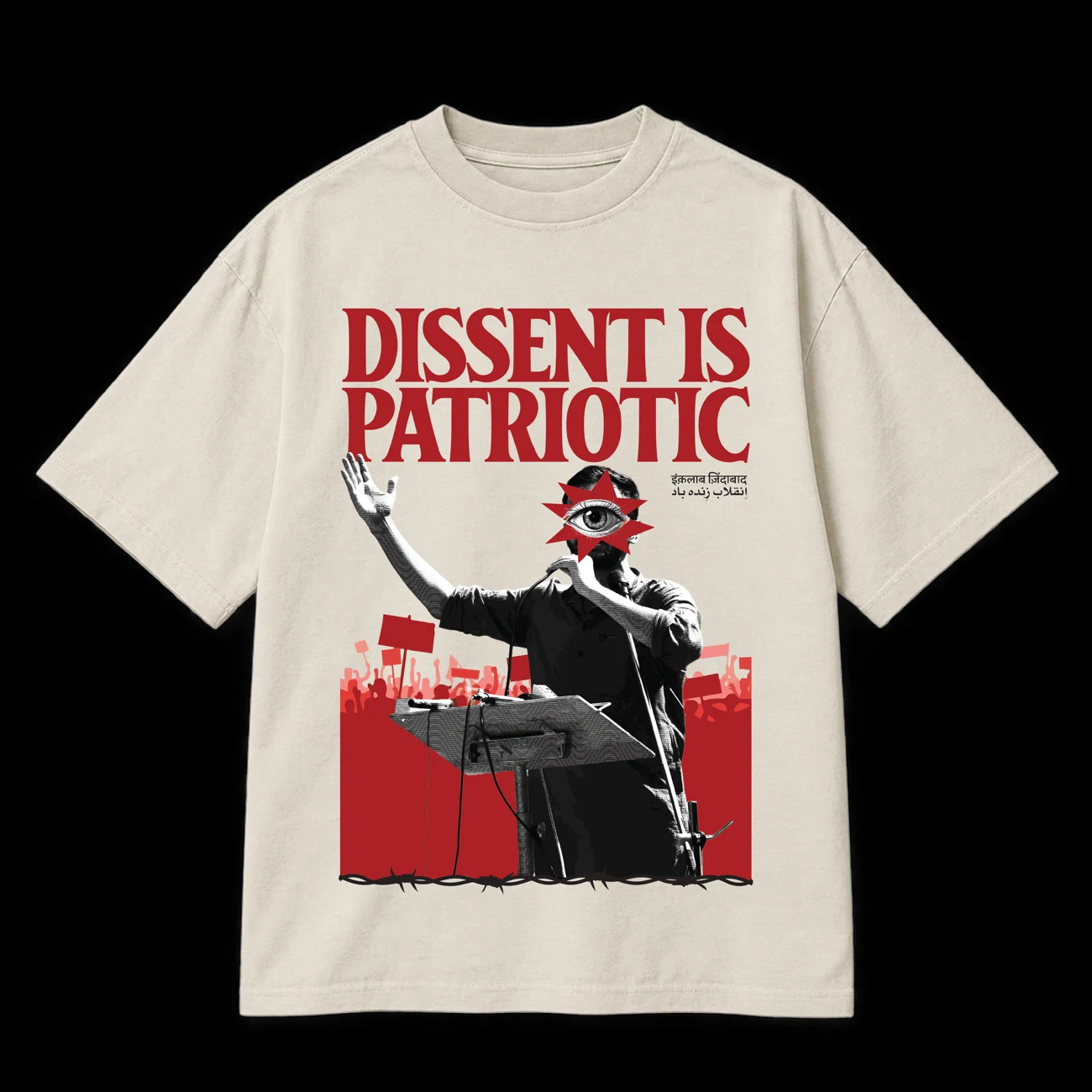 Dissent Is Patriotic Vidrohi T-shirt in beige